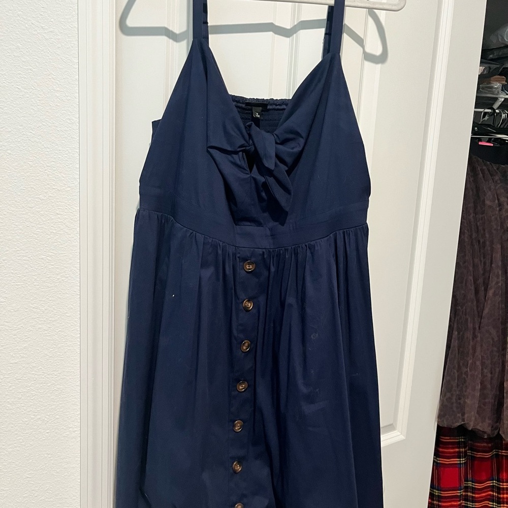 Torrid Navy Blue Button-Front Dress